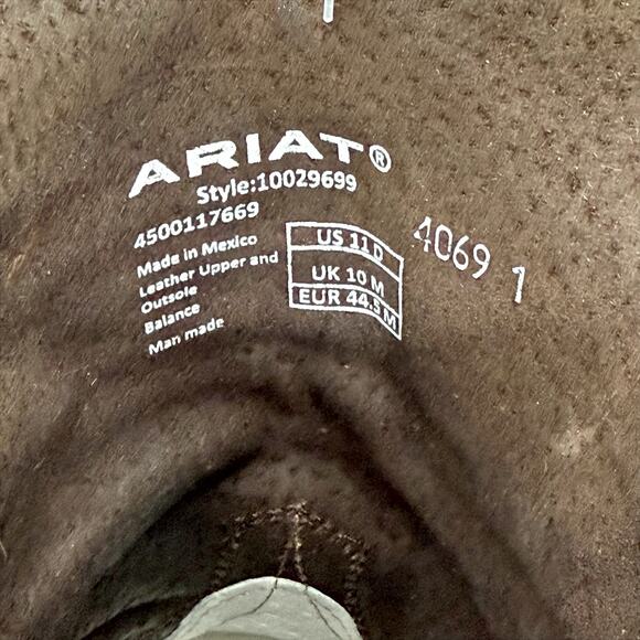 Ariat Mens Circuit Patriot Leather Boots US 11 M EU 44.5 Brown Leather GUC - Picture 12 of 12